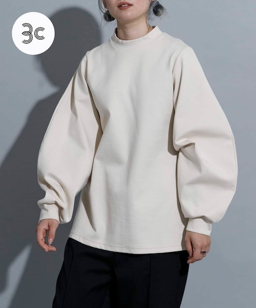 THE GOODLAND MARKET（ザグッドランドマーケット）の「『別注』MIDIUMISOLID×TGM　Recycled polyester PULLOVER（Tシャツ/カットソー・レディース・L.Beige/C.Gray/BLACK・one）」の3枚目の写真