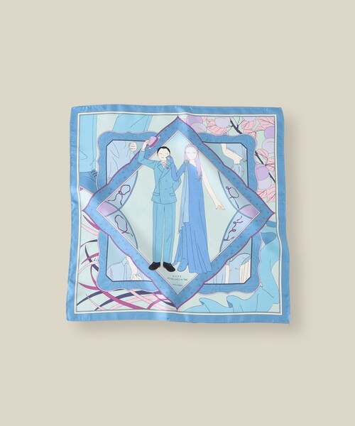 ROPE'（ロペ）の「【4 ARTIST for ROPE'】コラボ シルクスカーフ/Sサイズ（バンダナ/スカーフ・レディース・ダークグリーン/サックス/レッド/ピンク・F）」の2枚目の写真