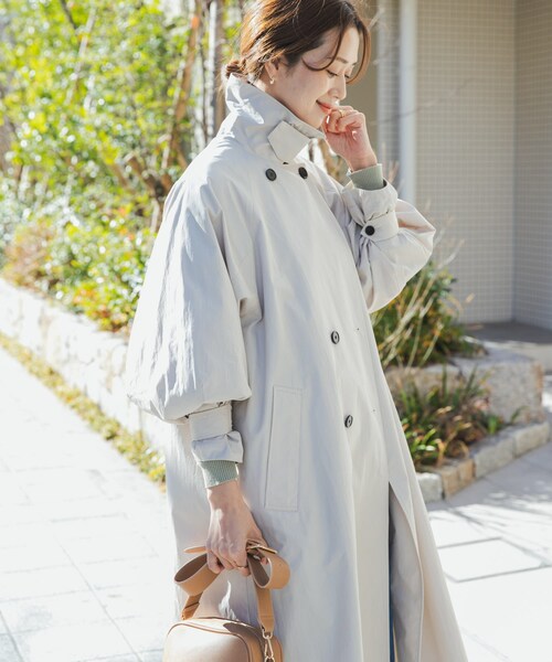 URBAN RESEARCH DOORS（アーバンリサーチドアーズ）の「袖ボリュームスタンドコート（ステンカラーコート・レディース・L.BEIGE/BEIGE・Free）」の9枚目の写真