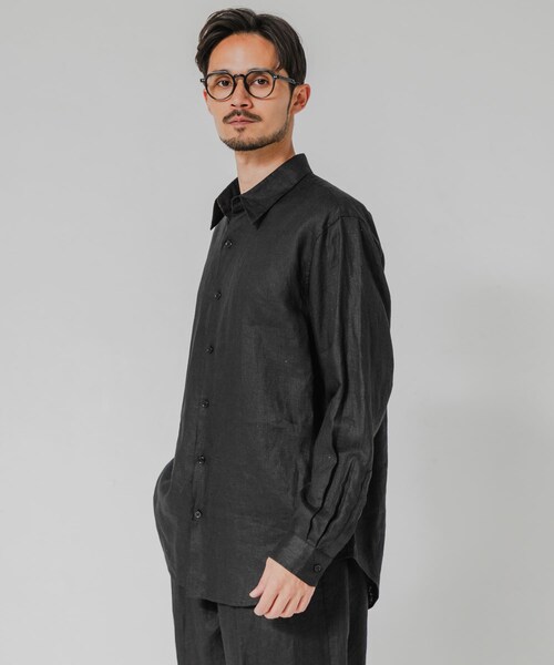 URBAN RESEARCH（アーバンリサーチ）の「LINEN REGULAR SHIRTS（シャツ/ブラウス・メンズ・BLACK/BEIGE/NAVY/SAX・M/L）」の6枚目の写真