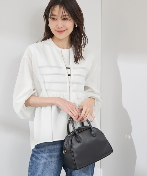 ROPE' PICNIC(ロペピクニック)の「メッシュペプラムブルゾン(ブルゾン・レディース・ブラック/ホワイト/ベージュ・38)」の14枚目の写真