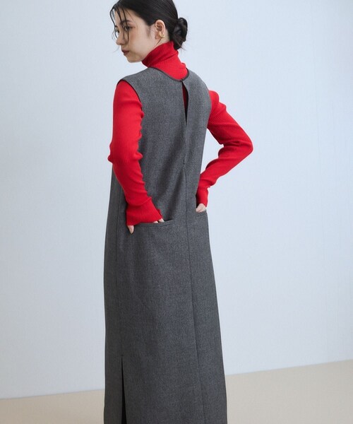 ADAM ET ROPE'（アダムエロペ）の「【WEB限定】2WAY MIXツイードジャンパースカート（ワンピース・レディース・ブラック系/ダークブラウン/ベージュ系・36/38）」の21枚目の写真