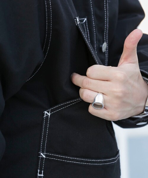 SENSE OF PLACE by URBAN RESEARCH（センスオブプレイスバイアーバンリサーチ）の「carhartt DOUBLE FRONT JACKET（カバーオール・メンズ・BEIGE/BLACK・M/L）」の7枚目の写真