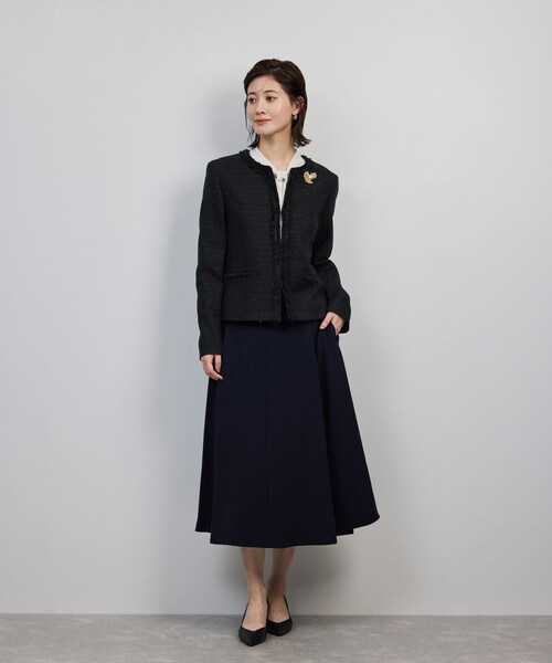 ROPE'(ロペ)の「ミックスツイードノーカラージャケット/セットアップ対応・25AW(ノーカラージャケット・レディース・ネイビー・36/38/40)」の9枚目の写真