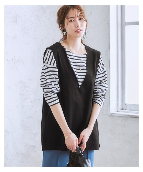 nissen（ニッセン）の「切りっぱなし風Vネックベスト（ベスト）」 - WEAR