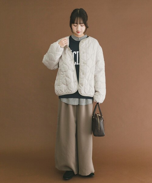 ITEMS URBANRESEARCH（アイテムズ アーバンリサーチ）の「瓢箪キルト中綿ブルゾン（その他アウター・レディース・ECRU/KHK/BLK・FREE）」の9枚目の写真