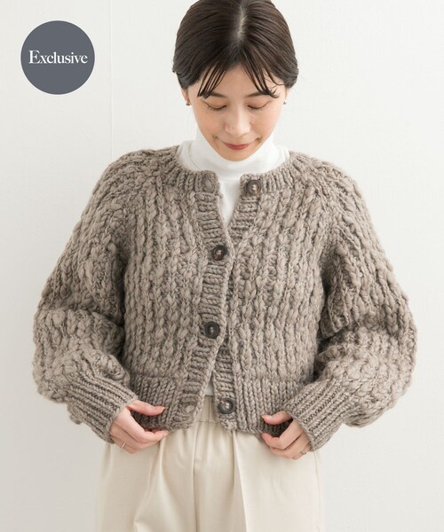 URBAN RESEARCH DOORS(アーバンリサーチドアーズ)の「『別注』KHWOPA SPIRIT×DOORS スラブカーディガン(カーディガン/ボレロ・レディース・ライトブラウン・one)」の2枚目の写真