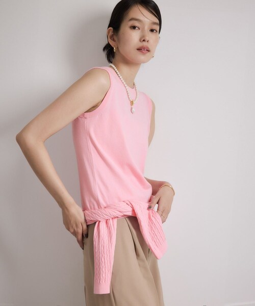 ROPE'(ロペ)の「ミニケーブルセパレートカーディガン(アンサンブル)/ イージーケア(カーディガン/ボレロ・レディース・ベージュ/ピンク系・F)」の13枚目の写真