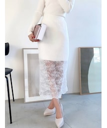 RESEXXY | リバーシブルレースニットスカート【セットアップ着用可能】(スカート)