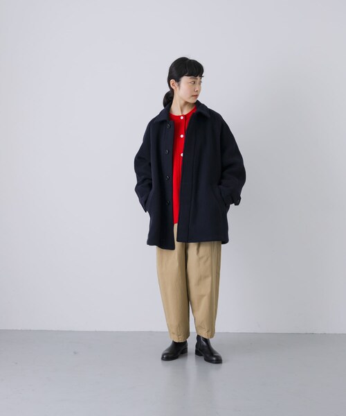 かぐれ（カグレ）の「Harrow Town Stores　BALMACAAN SHORT COAT（ステンカラーコート・レディース・NAVY・42）」の7枚目の写真