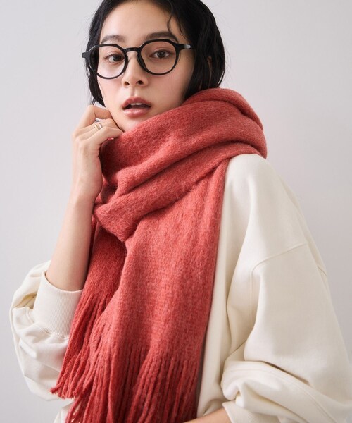 VIS（ビス）の「ミンクタッチもちもちストール（ストール/ショール・レディース・チャコール/キナリ/ベージュ系/レッド・F）」の8枚目の写真
