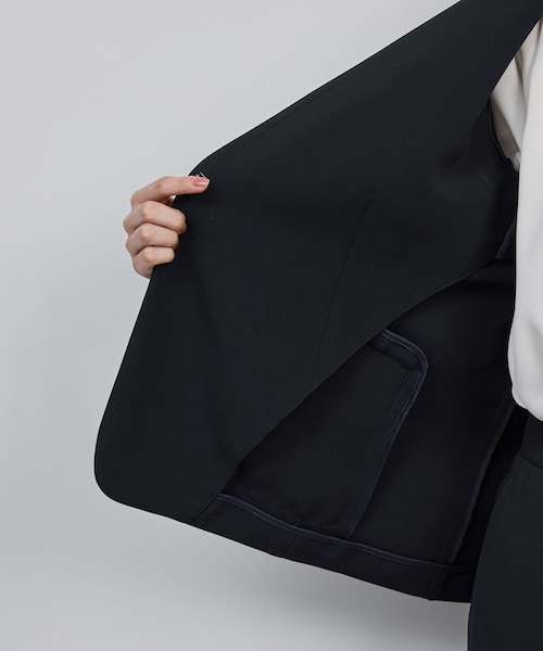 ROPE'（ロペ）の「トリアセダブルクロス Ｖネックジャケット/イージーケア・セットアップ対応・25AW（ノーカラージャケット・レディース・ネイビー・36/38/40）」の22枚目の写真