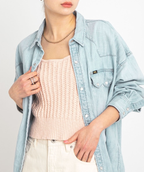 URBAN RESEARCH Sonny Label（アーバンリサーチサニーレーベル）の「2WAY透かし編みニットビスチェ（キャミソール・レディース・ネイビー/アイボリー/ピンク・FREE）」の3枚目の写真