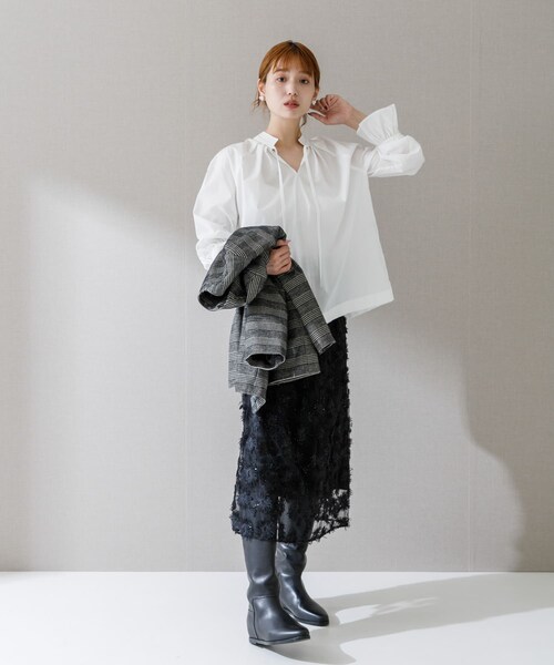 URBAN RESEARCH ROSSO（アーバンリサーチロッソ）の「2WAYボリュームシャツブラウス（シャツ/ブラウス・レディース・OFF WHITE/ORANGE/CHARCOAL・FREE）」の15枚目の写真