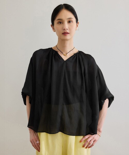 ROPE'（ロペ）の「楊柳スキッパーブラウス/イージーケア（シャツ/ブラウス・レディース・ブラック/レンガ・F）」の19枚目の写真