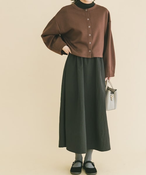 ITEMS URBANRESEARCH(アイテムズ アーバンリサーチ)の「『イージーケア』マルチWAYダンボールカーディガンワンピース(ワンピース・レディース・GRY/BRN・Free)」の2枚目の写真
