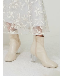 MERCURYDUO | クリアヒールストレッチショートブーツ(ブーツ)