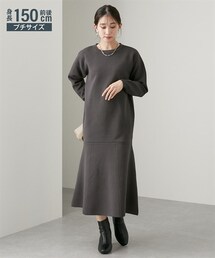 nissen | 小さいサイズ　パールボタン付きニットワンピース　低身長さん・小柄女性(ワンピース)