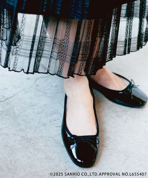 ROPE' PICNIC（ロペピクニック）の「【ROPE' PICNIC×Sanrio characters】軽くてやわらかいバレエシューズ（バレエシューズ・レディース・ブラック/シルバー系・L/M/S）」の9枚目の写真