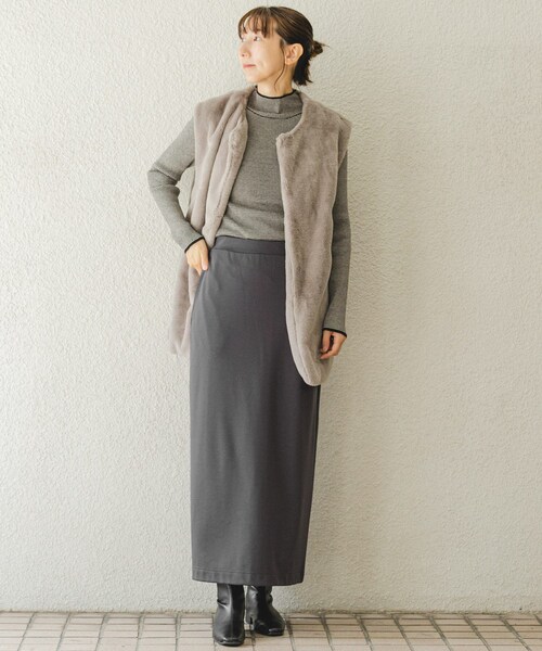 ITEMS URBANRESEARCH(アイテムズ アーバンリサーチ)の「裏起毛ポンチスカート(スカート・レディース・BLK/BRN/CHA・FREE)」の18枚目の写真