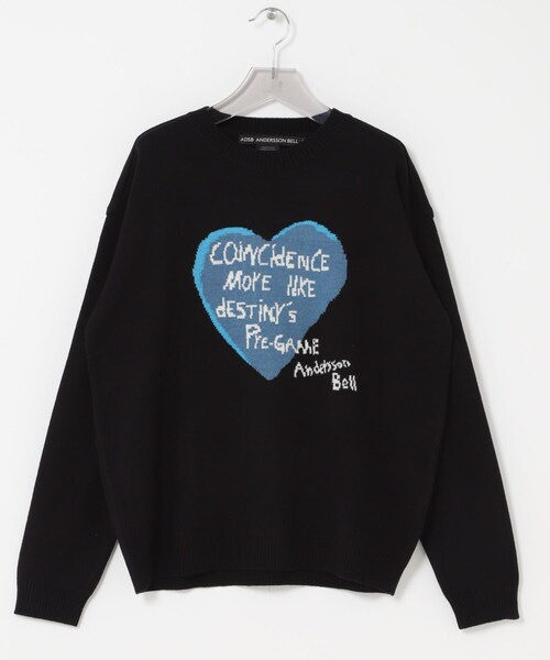 URBAN RESEARCH（アーバンリサーチ）の「Andersson Bell　BOYS H.MESSAGE CREW-NECK SWEATER（ニット/セーター・メンズ・BLK/IVRY/BLACK・L）」の2枚目の写真
