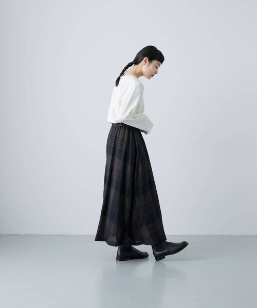 かぐれ（カグレ）の「ボートネックロングカットソー（Tシャツ/カットソー・レディース・OFF/L.GRAY/NAVY・Free/FREE）」の10枚目の写真