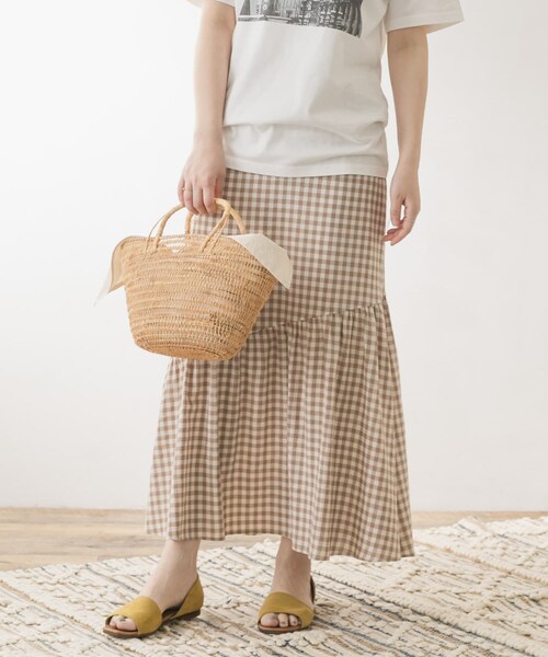 URBAN RESEARCH ROSSO（アーバンリサーチロッソ）の「F by ROSSO　ギンガムチェックマーメイドスカート（スカート・レディース・BEIGE/NAVY・36/38）」の19枚目の写真