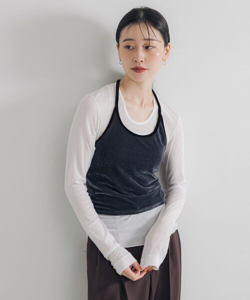 URBAN RESEARCH（アーバンリサーチ）の「強撚シアーカットソー（Tシャツ/カットソー・レディース・WHITE/BLACK/CHERRY RED/BROWN・FREE）」の9枚目の写真