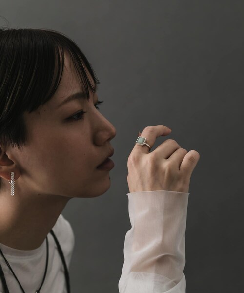 SMELLY（スメリー）の「SMELLY so’　square amazonite ring（リング・レディース・SL/GR・11）」の8枚目の写真