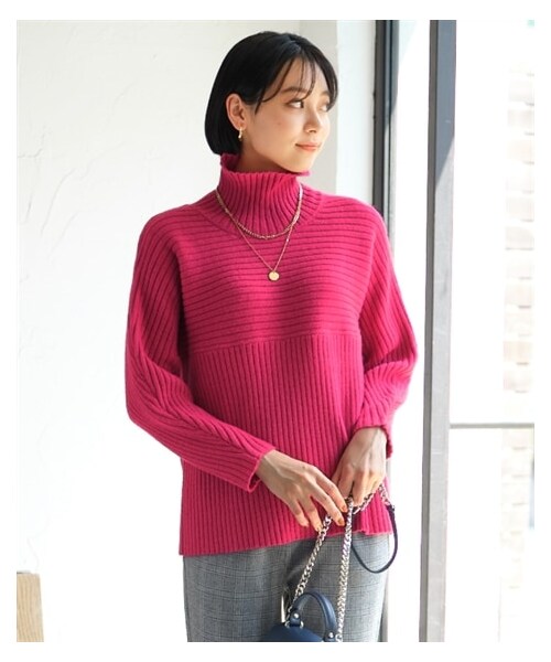 nissen（ニッセン）の「ゆるシルエット切替ニットプルオーバー（ニット/セーター・レディース・フューシャピンク/オフホワイト/黒・L~LL相当/3L~4L相当/5L~6L相当/8L相当/10L相当）」の15枚目の写真