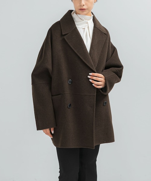 URBAN RESEARCH ROSSO（アーバンリサーチロッソ）の「『一部別注カラー』YENN　DOUBLE FACE PEA COAT（その他アウター・レディース・別注DNAVY/BROWN/CHARCOAL・FREE）」の2枚目の写真