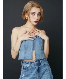 EVRIS | ジップデニムビスチェ(キャミソール)