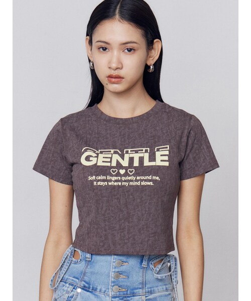 EMODA（エモダ）の「ジェントルプリントTシャツ（Tシャツ/カットソー・レディース・ホワイト/グレー/ピンク/ブラウン・F）」の8枚目の写真