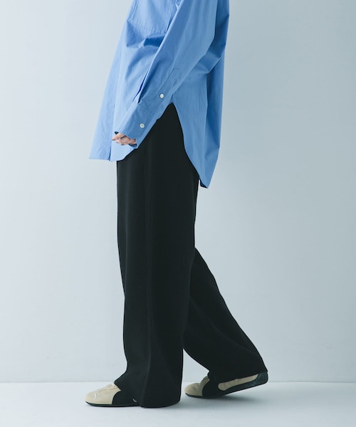 URBAN RESEARCH(アーバンリサーチ)の「コットンカシミヤルーズニットパンツ(その他パンツ・レディース・OFF WHITE/BLACK・36/38)」の2枚目の写真