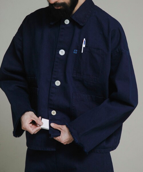URBAN RESEARCH（アーバンリサーチ）の「『別注』LOWERCASE×URBS　FACEカバーオール（デニムジャケット・メンズ・INDIGO・M/L/XL）」の3枚目の写真