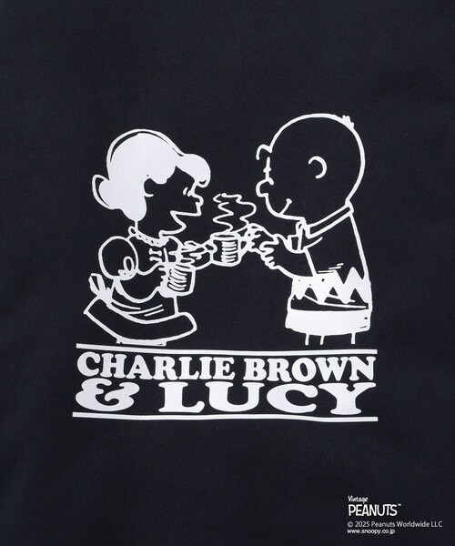 Saturdays NYC(サタデーズ ニューヨークシティ )の「PEANUTS xSaturdays NYC Cafetime Crew Sweatshirt(スウェット・レディース・ネイビー・L/M/XL)」の6枚目の写真