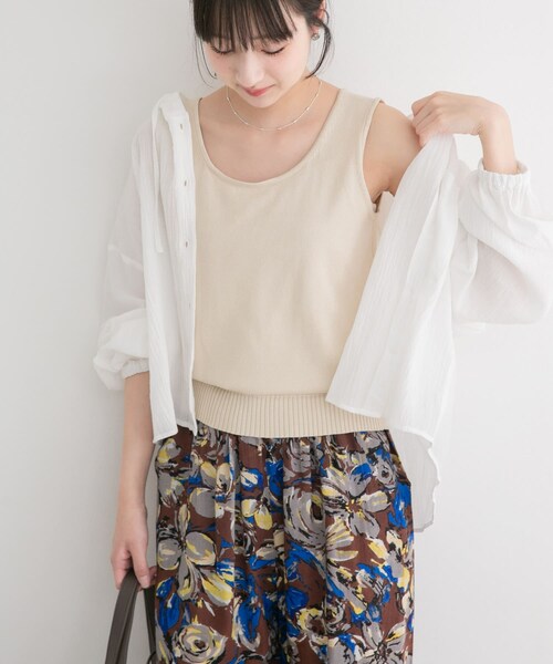 ITEMS URBANRESEARCH(アイテムズ アーバンリサーチ)の「『洗濯可』2WAYニットタンクトップ(ニット/セーター・レディース・OFF/GRN/BLK/BRN/BRD・Free)」の7枚目の写真
