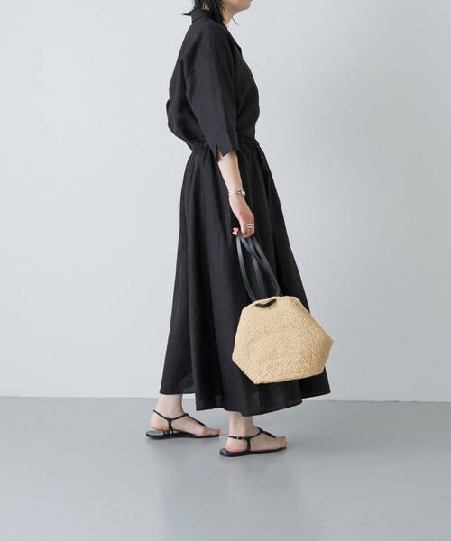 かぐれ（カグレ）の「リネンフレアスカート（スカート・レディース・BLACK/BROWN/BLUE GREEN・Free）」の9枚目の写真
