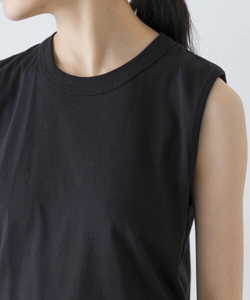 かぐれ(カグレ)の「ARMEN CREW NECK NO-SLEEVE PULLOVER(タンクトップ・レディース・WHITE/BLACK/杢GRY・1)」の12枚目の写真