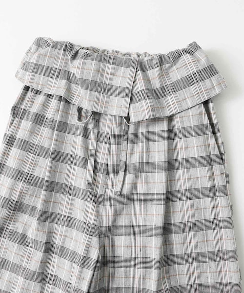 KBF（ケイビーエフ）の「ラップウエストイージーチェックパンツ∴（チノパンツ・レディース・GRAY/BLACK・one）」の10枚目の写真