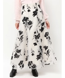 MERCURYDUO | フロッキープリントフレアスカート(スカート)