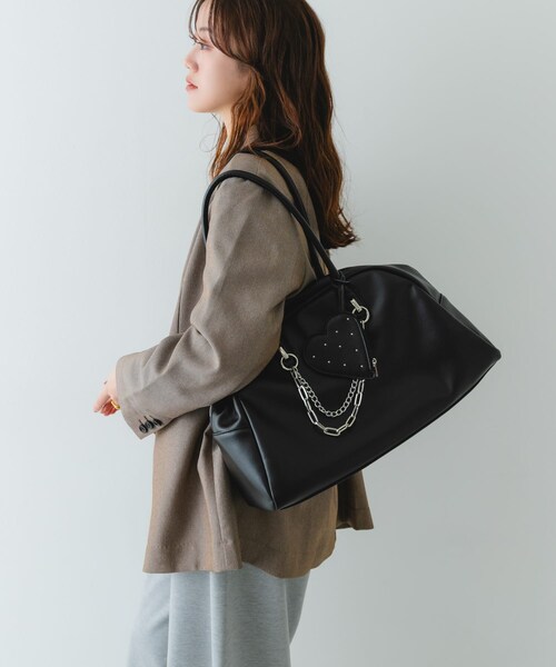 RODE SKO（ロデスコ）の「キャリーオンポケットビッグボストン（ボストンバッグ・レディース・BLACK/BROWN・One）」の6枚目の写真
