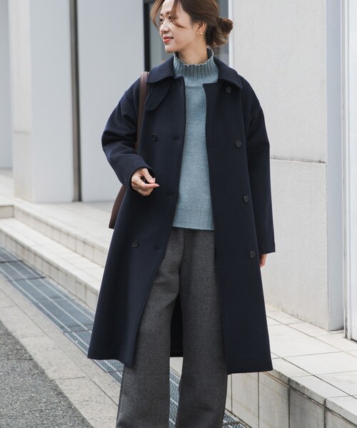 URBAN RESEARCH DOORS（アーバンリサーチドアーズ）の「ウールロングコート（テーラードジャケット・レディース・杢BROWN/NAVY・M）」の4枚目の写真