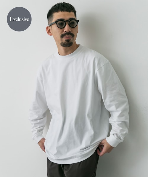 URBAN RESEARCH DOORS(アーバンリサーチドアーズ)の「『別注』HANES×DOORS BEEFY-T DOORS FIT LONG-SLEEVE(Tシャツ/カットソー・メンズ・ホワイト/グレー/ダークグレー/ブラック/ネイビー・M/L/XL/XXL)」の1枚目の写真