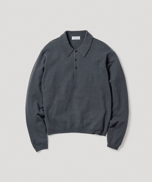 ADAM ET ROPE'（アダムエロペ）の「12GG カシミヤ ニット ポロシャツ（ポロシャツ・メンズ・ブラック/チャコール/ピンク系・L/M）」の4枚目の写真