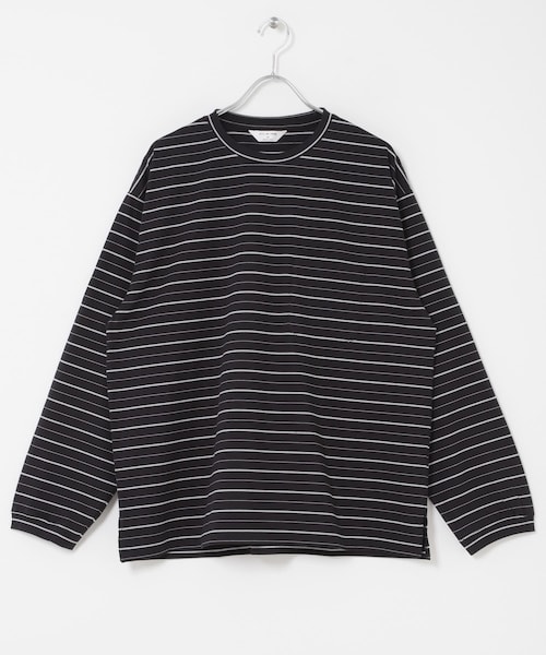 URBAN RESEARCH DOORS(アーバンリサーチドアーズ)の「STILL BY HAND STRIPED LONG SLEEVE(Tシャツ/カットソー・メンズ・BEG×WHT/GRY×BLK/BLK×WHT・46/48/50)」の2枚目の写真