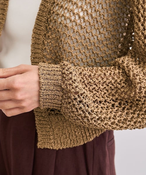 ROPE'（ロペ）の「【洗える】テープヤーンメッシュニットボレロ（カーディガン/ボレロ・レディース・ブラック/ベージュ・F）」の14枚目の写真