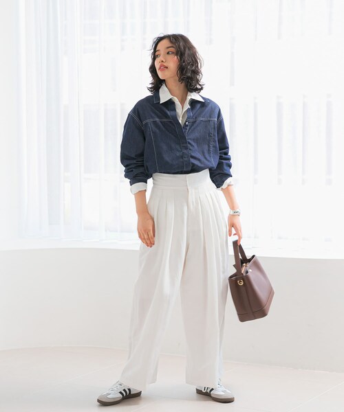 URBAN RESEARCH ROSSO（アーバンリサーチロッソ）の「ライトタックパンツ（その他パンツ・レディース・L.GRAY/OFF WHITE・36/38）」の14枚目の写真