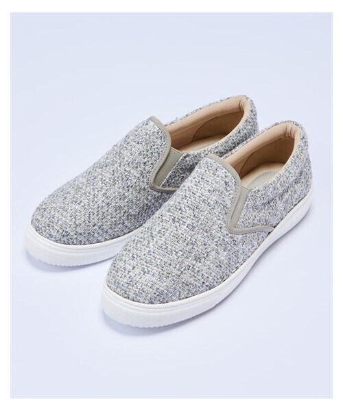 nissen（ニッセン）の「【ゆったり幅広】軽量スリッポンスニーカー（低反発中敷）（ワイズ４Ｅ）（スニーカー・メンズ・黒スウェット/グレースウェット/ネイビーデニム(スター柄)/ツイード/ピンクベージュ(刺しゅう)/レオパード(チュール)/ブラックレース/ホワイトレース/ベージュレース/ネイビーデニム(ペイズリー柄)/インディゴ/サックス/黒(タイダイ柄)/黒(コーデュロイ)/チャコールグレー(コーデュロイ)/ブラウン(チェック柄)/テラコッタ(チェック柄)/グリーン(型押し)/ブルーデニム(刺しゅう)/ラメシルバーパイソン(型押し)/グレーツイード/カーキ(コーデュロイ)/グレージュ(型押し)/パープル(ツイード調)・M=23.0~23.5cm/4E/L=24.0~24.5cm/4E/LL=25.0~25.5cm/4E/3L=26.0~26.5cm/4E）」の12枚目の写真