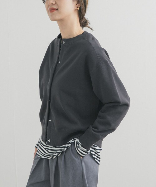 URBAN RESEARCH DOORS（アーバンリサーチドアーズ）の「裏起毛スウェットカーディガン（カーディガン/ボレロ・レディース・OATMEAL/GRAY/CHARCOAL・Free）」の8枚目の写真